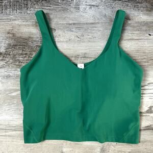 Lululemon Longline Tank Top Built-In Bra Emerald Green Shelf Support Size 10